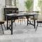 Flash Furniture Everly 60in. Solid Wood Trestle Base Dining Table, Farmhouse Style Table w/Seating for 6, Black KER-T-851-BLK-60-GG - alternate 1